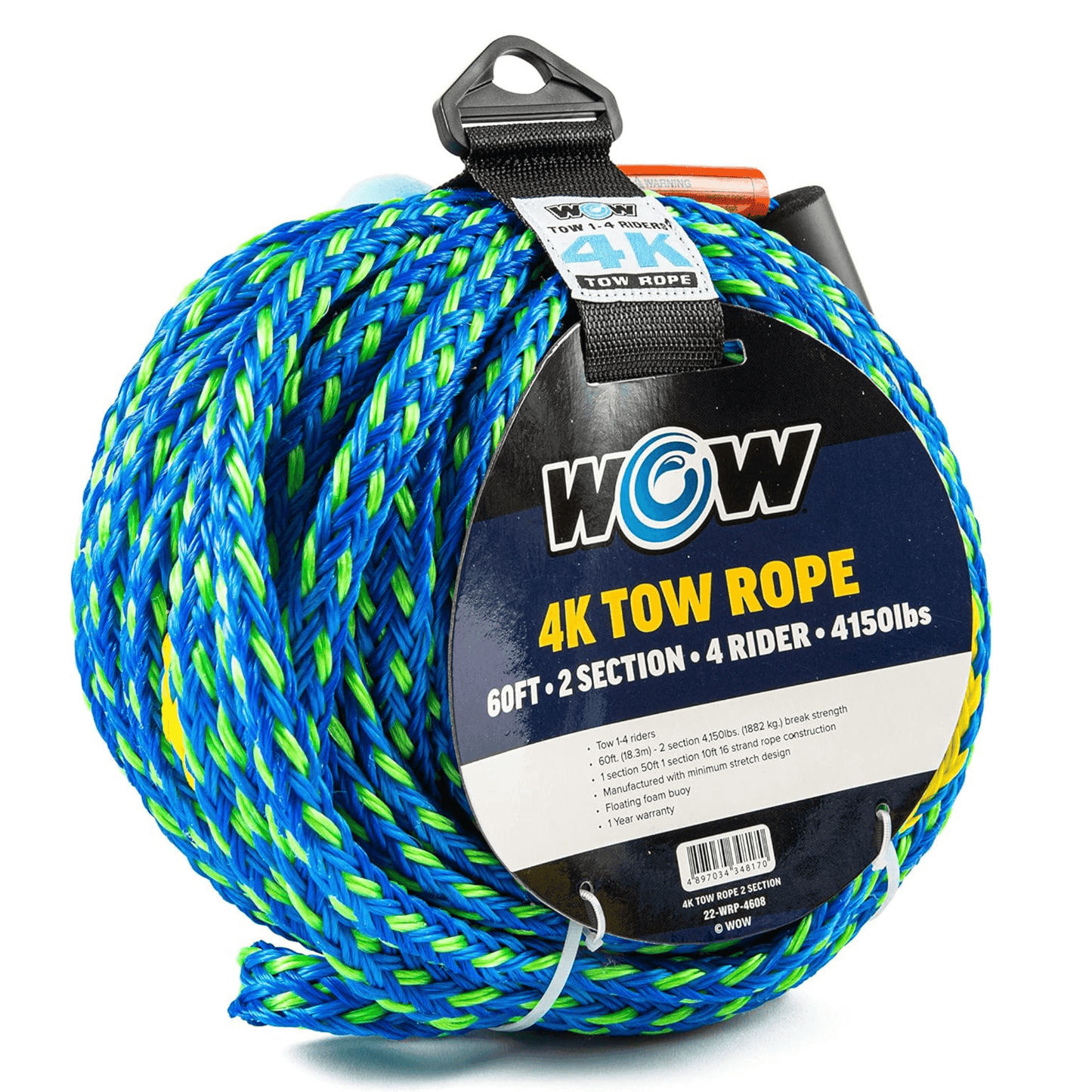 WOW Watersports 60ft 4-Rider Tow Rope with 2 Sections