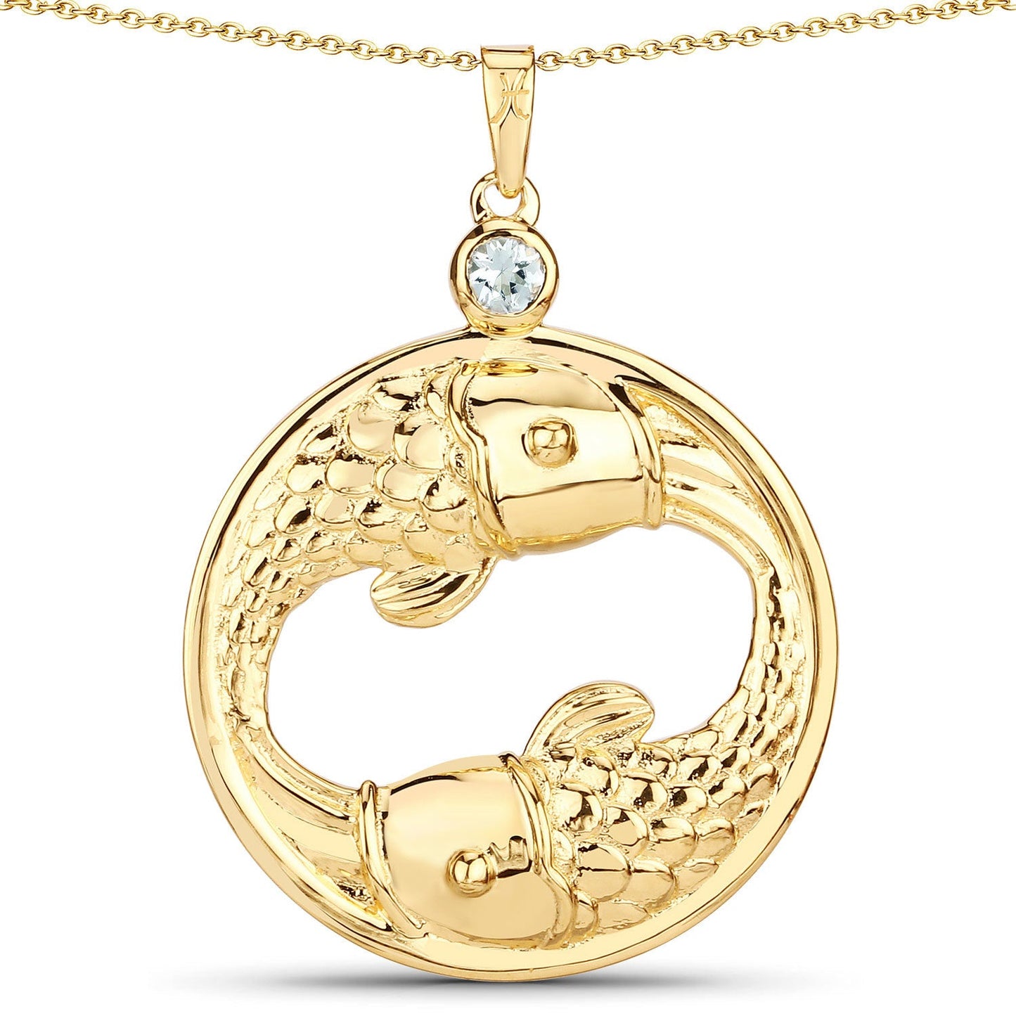Colgante de Acuamarina Genuina de 0.22 Quilates en Plata Esterlina
