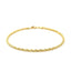 Bracelet en or jaune 14 carats avec motif en corde taillé en diamant de 2,5 mm