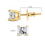 Boucles d'oreilles en diamant solitaire taille princesse en or jaune 14K