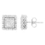 Boucles d'oreilles en diamant taille princesse en or blanc 10K avec sertissage invisible