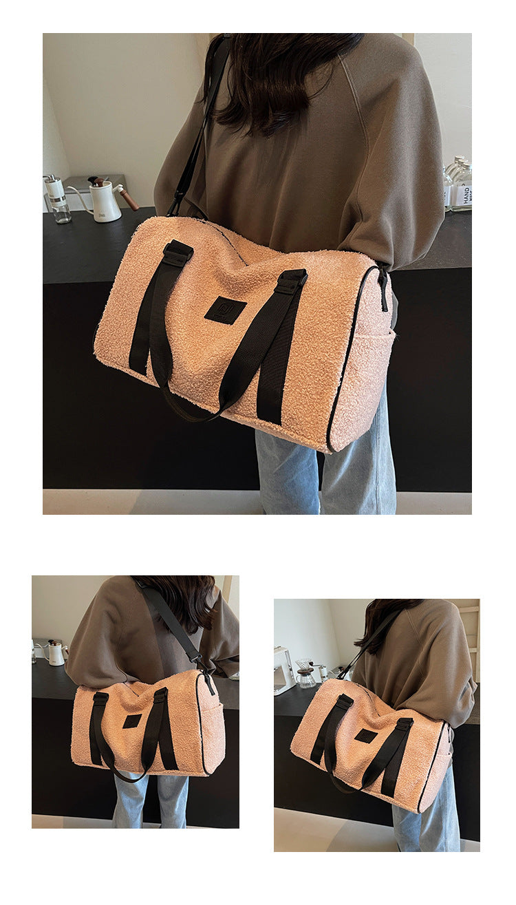 Sac à bandoulière en lambswool décontracté pour le voyage