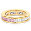 14K Yellow Gold Plated Multi Sapphire Eternity Ring