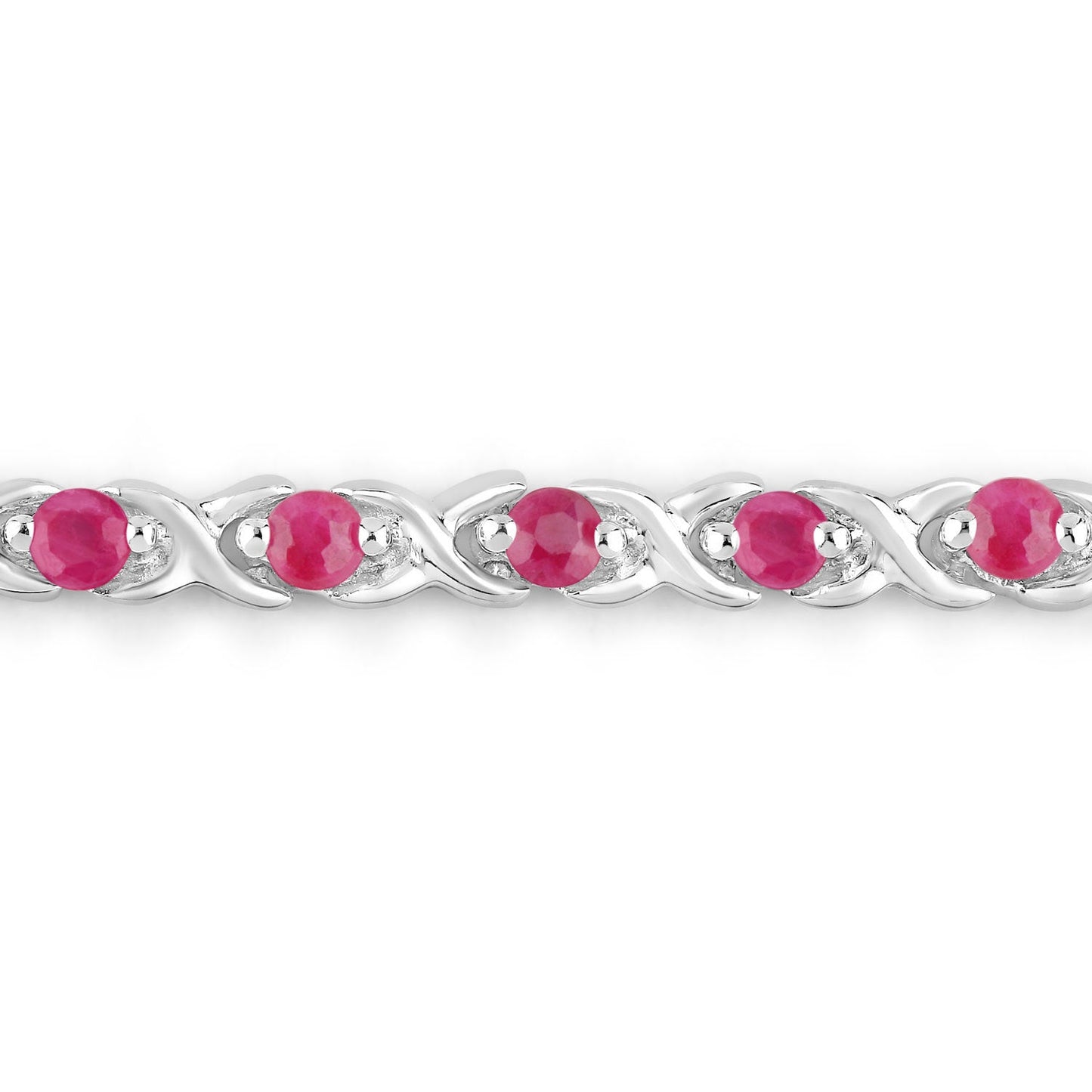 Pulsera de Rubí Genuino de 0.88 Quilates en Plata Esterlina .925