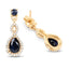 1.19 Carat Genuine Blue Sapphire and Diamond 14K Yellow Gold Earrings