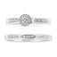 Anillo de Conjunto Nupcial con Acento de Diamante en Plata Esterlina .925 - Talla 7