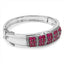 Bracelet en argent sterling avec rubis véritable de 6,65 carats et topaze blanche