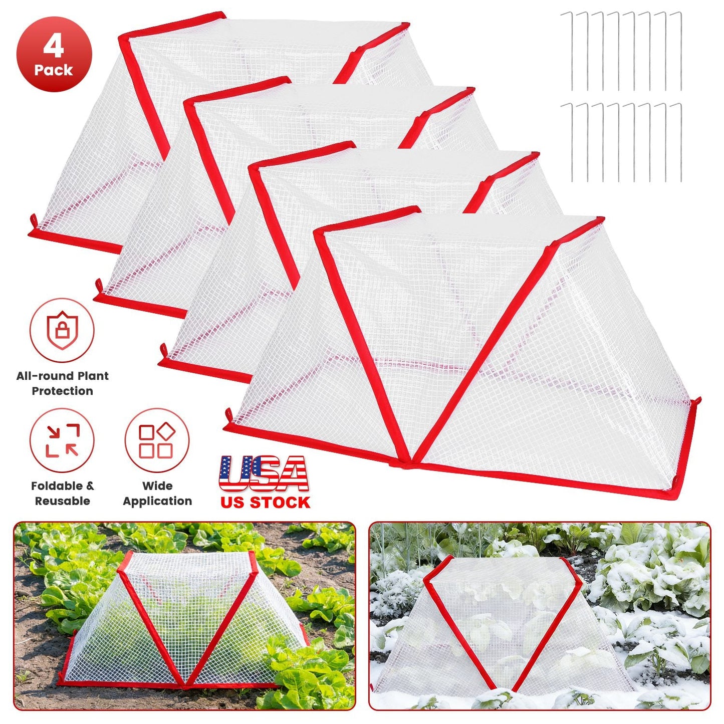 4-Pack Garden Row Accelerator Plant Covers