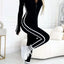Plus Size Stripe Zip-Front Long Sleeve Jumpsuit