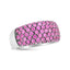 Anillo de banda de zafiros rosas en oro blanco de 18 quilates y rodio negro - Talla 6.5