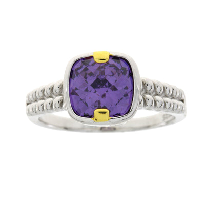 Bague en zircon cubique véritable en argent sterling