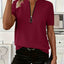 T-shirt uni à côtes avec manches zippées