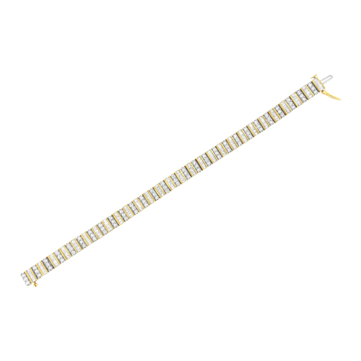 14K Yellow Gold Diamond Link Bracelet - 5.50 Cttw