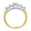 Bague de fiançailles en diamant à 5 pierres en or bicolore 14KT