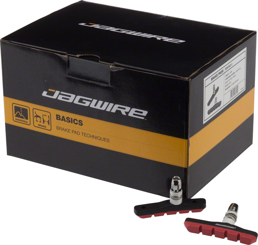 Plaquettes de frein Jagwire Mountain Sport - Boîte de 25 paires - Rouge
