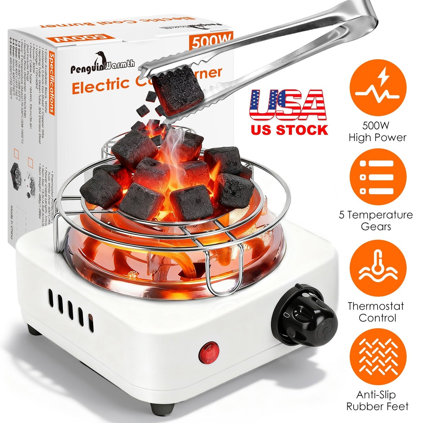 Quemador de Carbón Eléctrico Premium para Hookah y Shisha