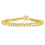 Bracelet en or jaune 14 carats avec diamants taille ronde en spirale