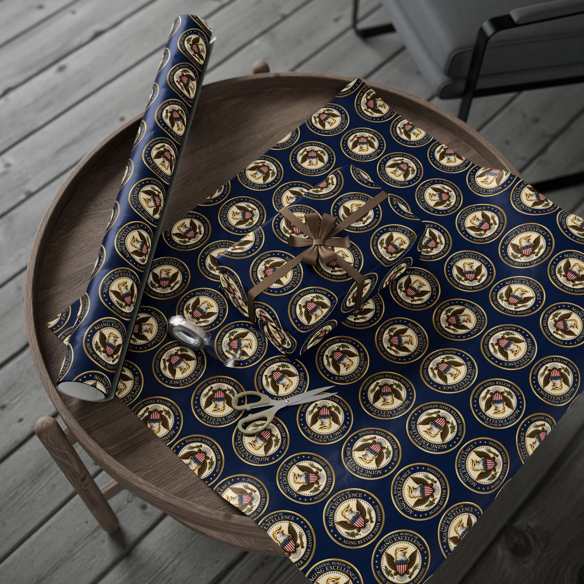 Aging Excellence Faux Seal Birthday Wrapping Paper
