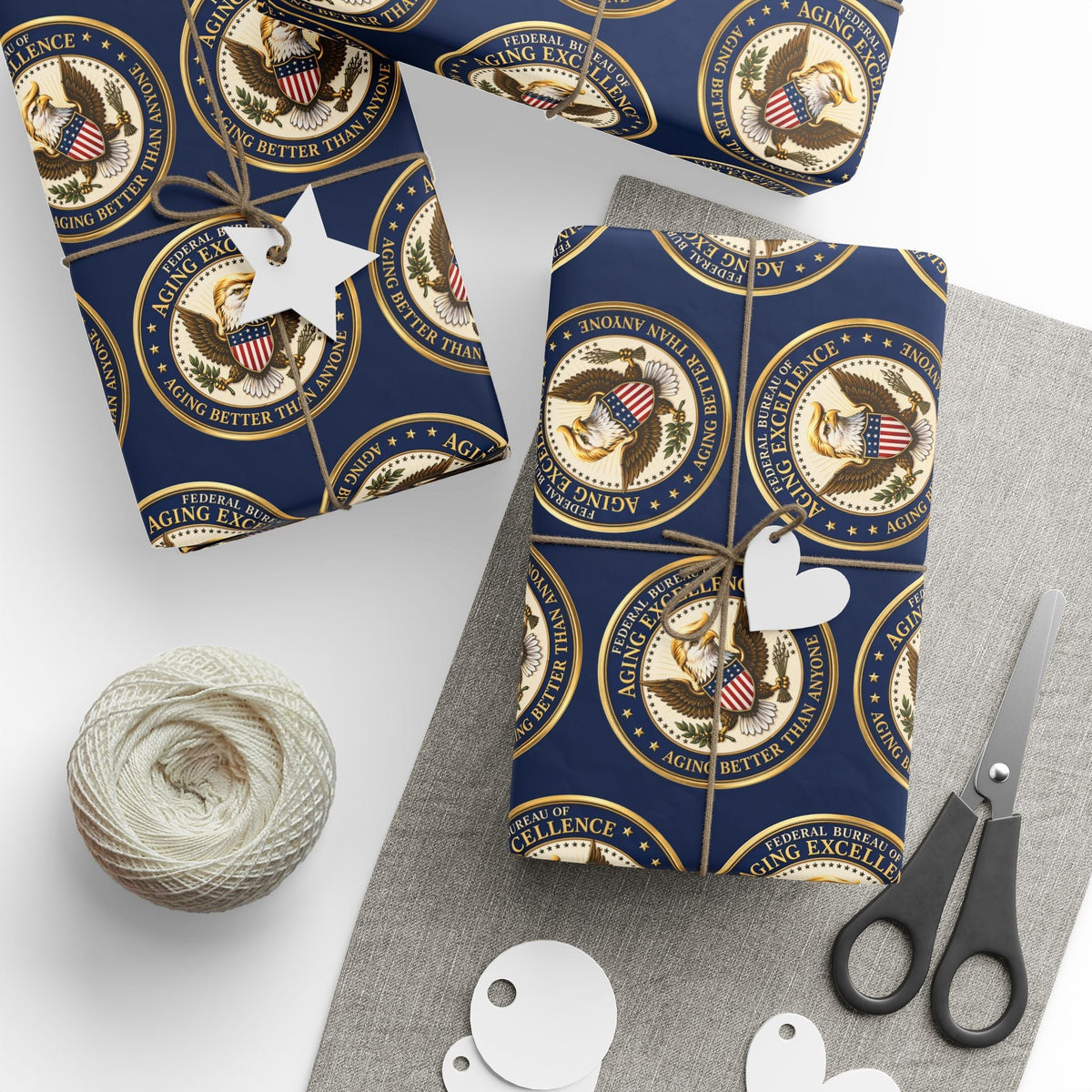 Aging Excellence Faux Seal Birthday Wrapping Paper