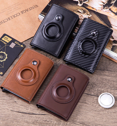 Airtag Location Tracker Leather Card Holder Simple Creative Business Multi-Function Wallet Wallet Card Holder X- 81 - Korvel