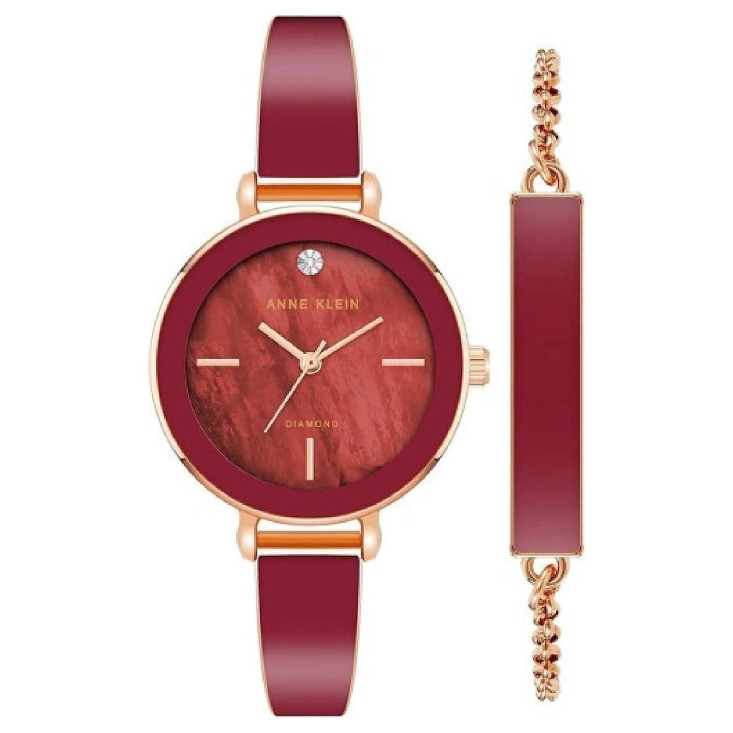 Reloj Clásico de Esmalte Rojo para Mujer Anne Klein