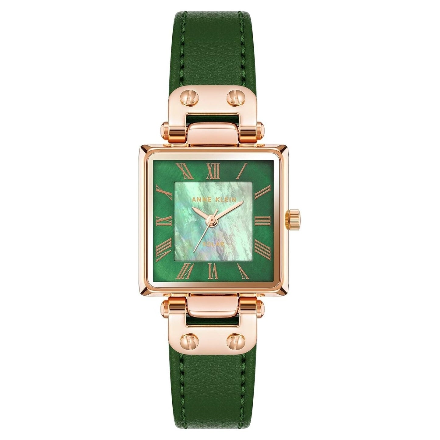 Montre classique à cadran vert pour femme Anne Klein