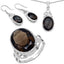 26.52 Carat Genuine Smoky Quartz Jewelry Set in Sterling Silver