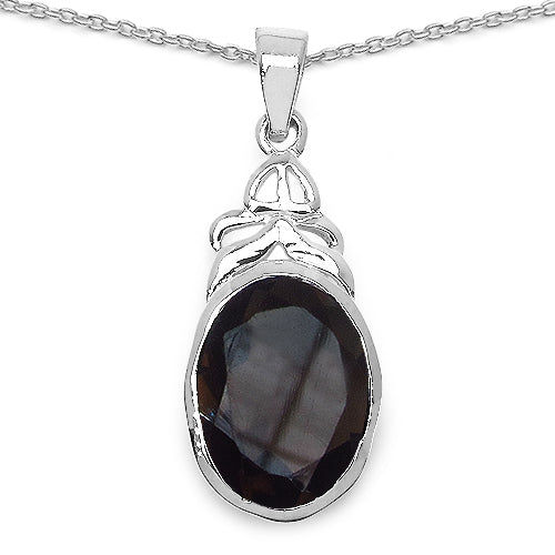 26.52 Carat Genuine Smoky Quartz Jewelry Set in Sterling Silver
