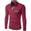 European and American Men's Long Sleeve Color Block Shirt