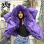 Elegante Chaqueta Puffer con Cuello de Piel a Juego para Mujeres