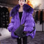 Elegante Chaqueta Puffer con Cuello de Piel a Juego para Mujeres