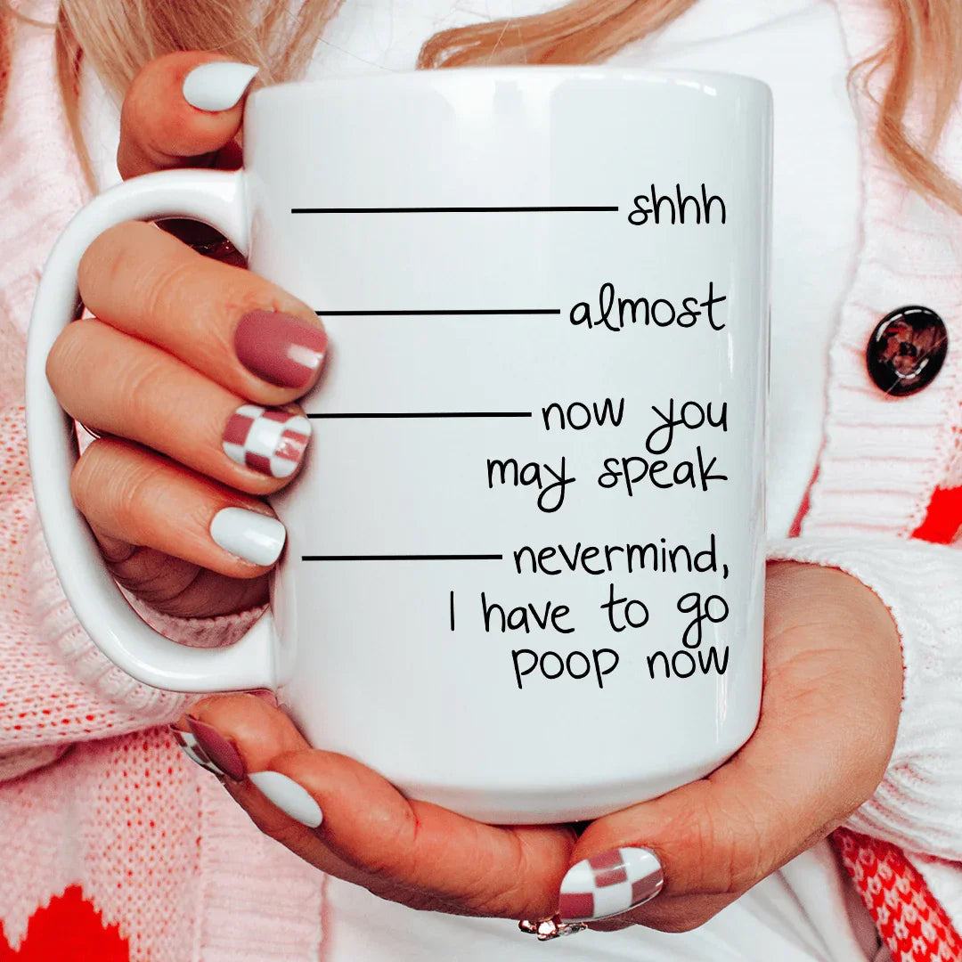 Shhh Mug 15 oz - Humorous Ceramic Drinkware