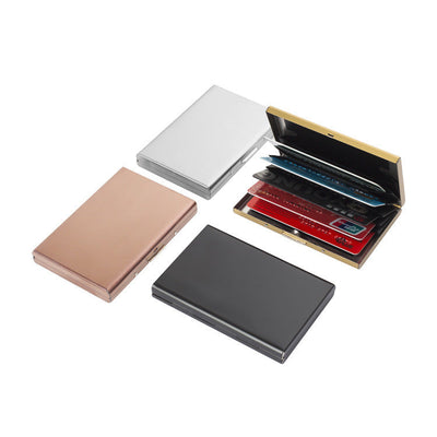 Aluminum Alloy Anti-Degaussing Credit Card Holder Black Stainless Steel Bank Card Holder Metal Card Holder RFID - Korvel