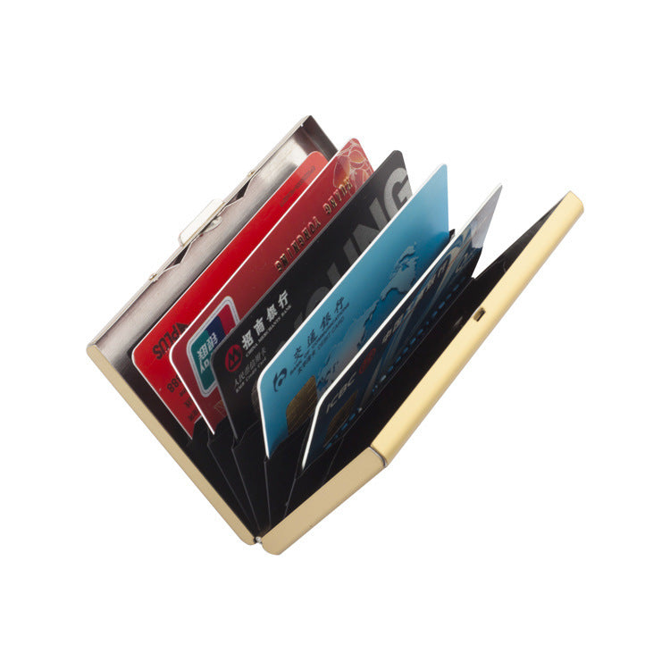 Aluminum Alloy Anti-Degaussing Credit Card Holder Black Stainless Steel Bank Card Holder Metal Card Holder RFID - Korvel