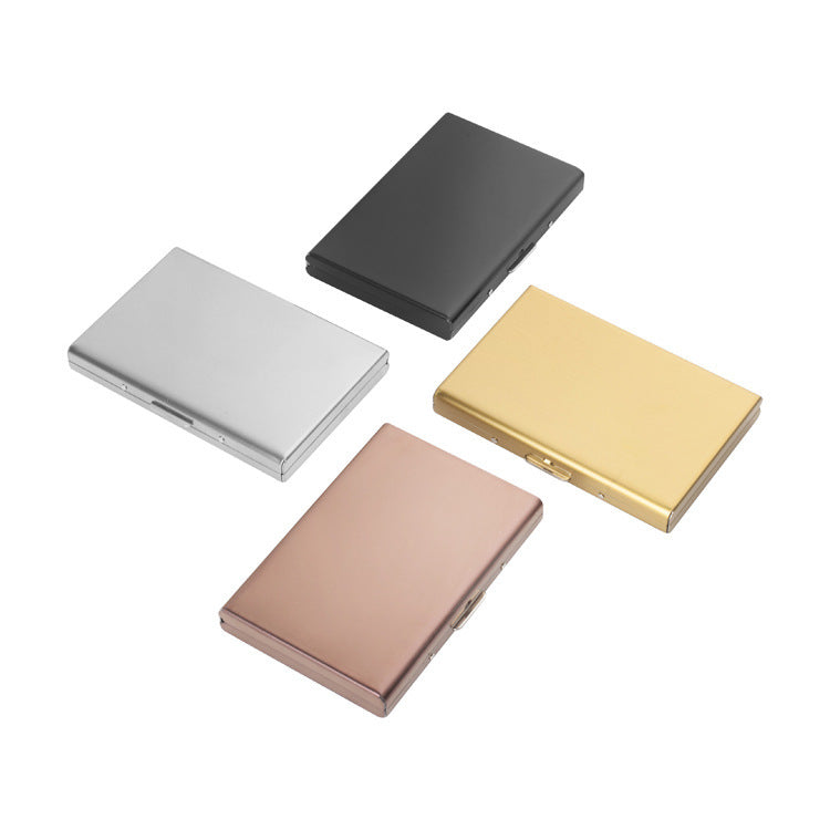 Aluminum Alloy Anti-Degaussing Credit Card Holder Black Stainless Steel Bank Card Holder Metal Card Holder RFID - Korvel