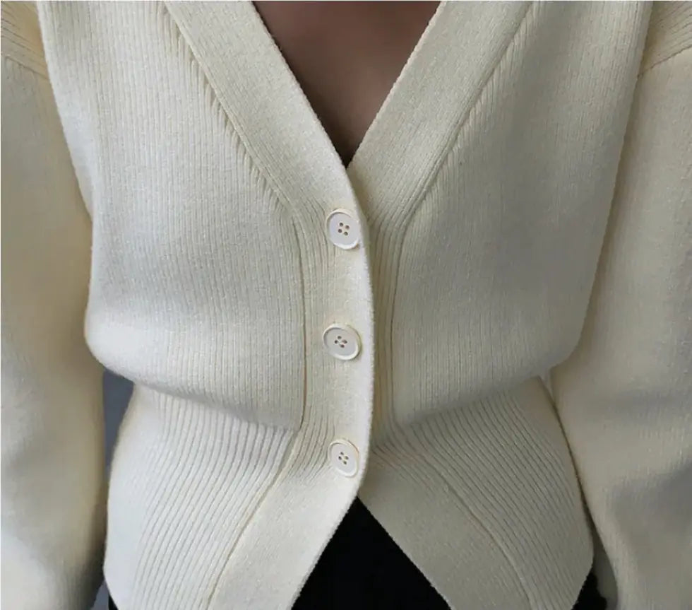 Fashion V-neck Sweater Coat for Women - Stylish Short and Long Sleeves