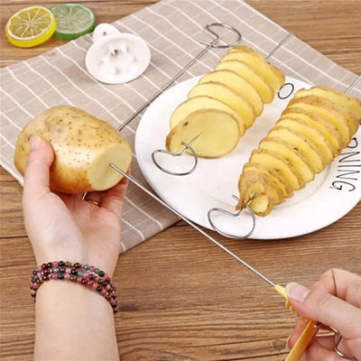 Ensemble de coupe-pommes de terre en spirale et de trancheur de concombre 2PC Premium