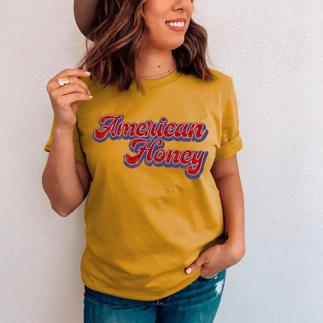 Camiseta de miel americana