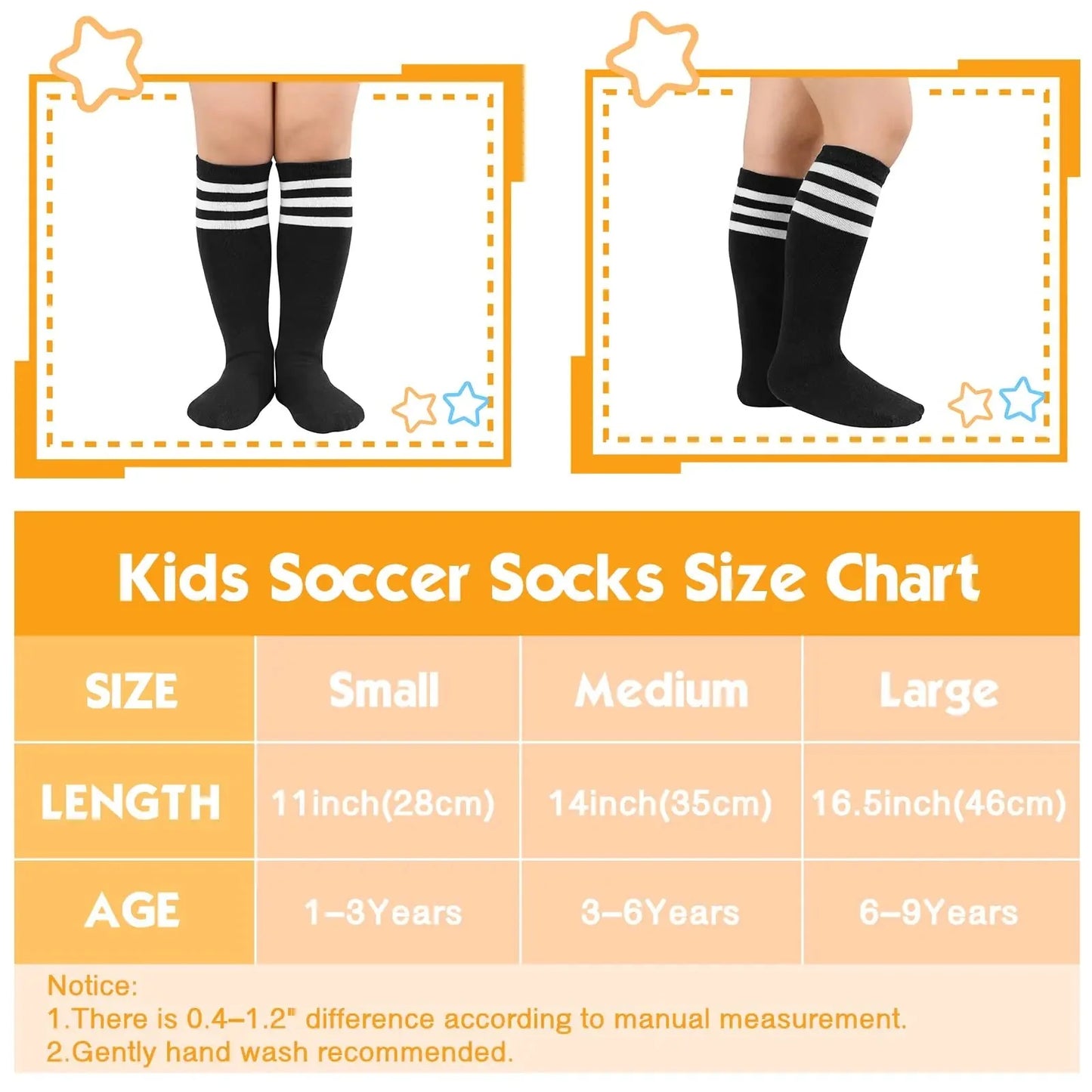 Calcetas de fútbol para niños American Trends hasta la rodilla - Azul marino y blanco
