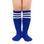 Calcetas de fútbol para niños American Trends hasta la rodilla - Azul marino y blanco