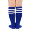 Calcetas de fútbol para niños American Trends hasta la rodilla - Azul marino y blanco