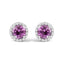 10K White Gold Purple Amethyst & Diamond Halo Jewelry Set