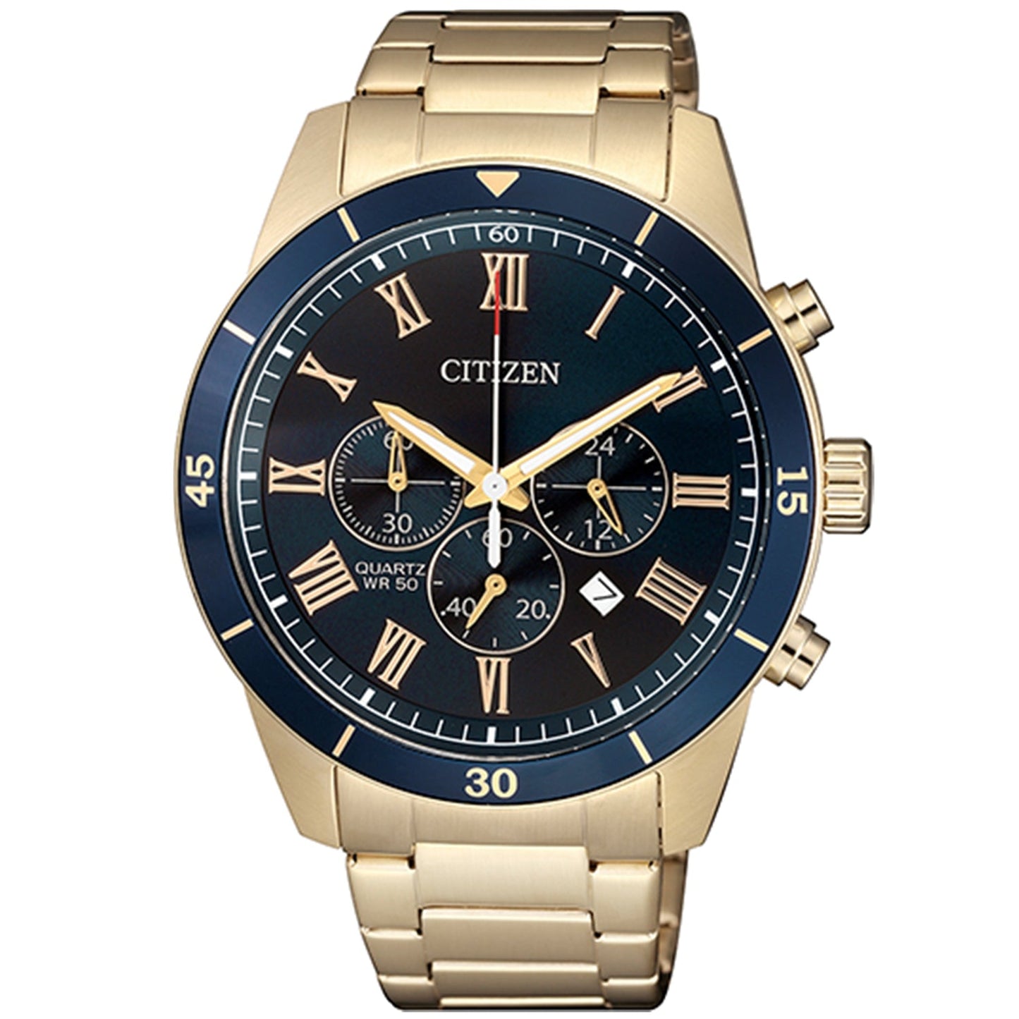 Montre classique Citizen pour homme avec cadran bleu