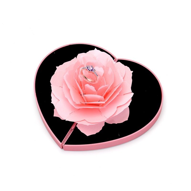 Boîte à Anneau Rotative en Forme de Cœur 3D pour Occasions Spéciales