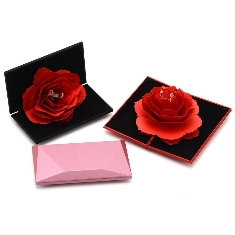 Boîte à Anneau Rotative en Forme de Cœur 3D pour Occasions Spéciales