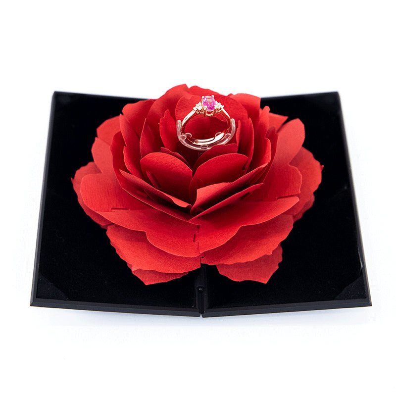 Boîte à Anneau Rotative en Forme de Cœur 3D pour Occasions Spéciales