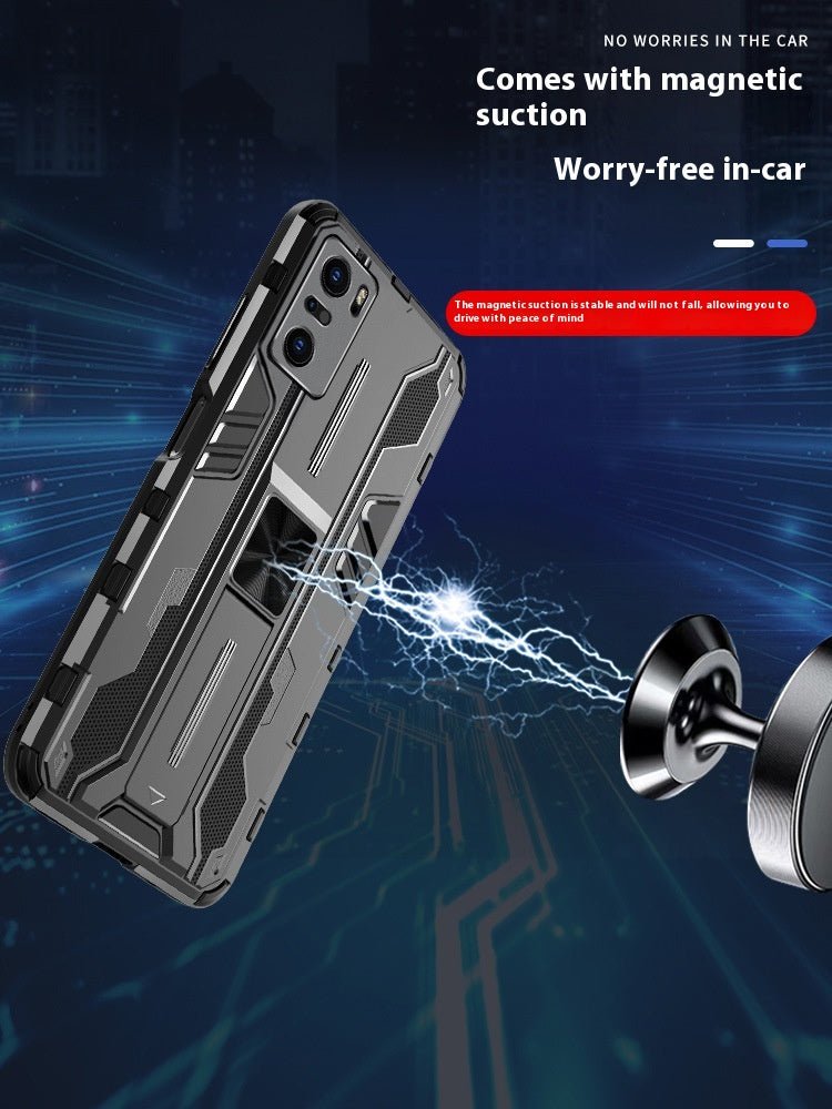 Coque de téléphone rigide premium avec support magnétique intégré