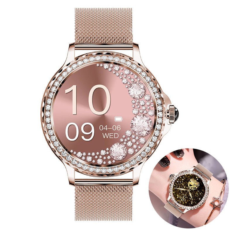 Bracelet de fitness intelligent avec appel Bluetooth et accents en diamant