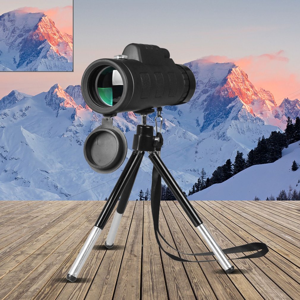 Télescope monoculaire 40x60 avec boussole et trépied pour téléphone
