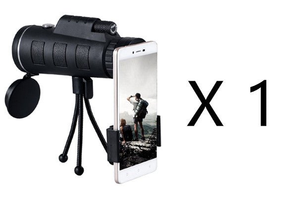 Télescope monoculaire 40x60 avec boussole et trépied pour téléphone